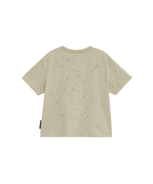 DEFGARMENTS（デフグラメンツ）の「FINGERPRINT DAMAGED T-SHIRTS [BEIGE]（Tシャツ/カットソー・レディース・その他・SMALL/MEDIUM/LARGE）」の2枚目の写真