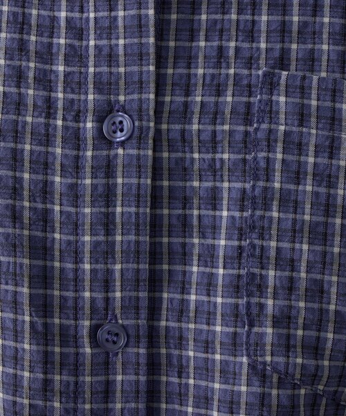 goocy（グーシー）の「長袖チェックビッグシャツ（シャツ/ブラウス・レディース・ブルー/オレンジ・FREE）」の10枚目の写真