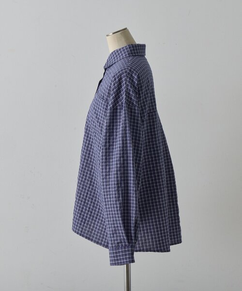 goocy（グーシー）の「長袖チェックビッグシャツ（シャツ/ブラウス・レディース・ブルー/オレンジ・FREE）」の15枚目の写真