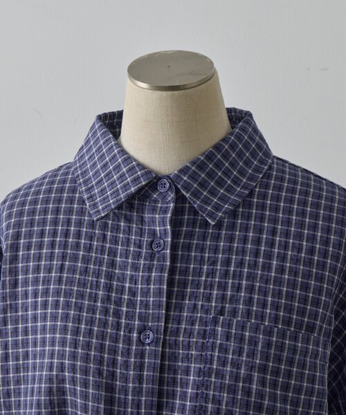 goocy（グーシー）の「長袖チェックビッグシャツ（シャツ/ブラウス・レディース・ブルー/オレンジ・FREE）」の17枚目の写真