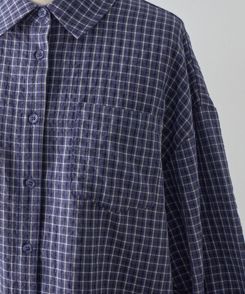 goocy（グーシー）の「長袖チェックビッグシャツ（シャツ/ブラウス・レディース・ブルー/オレンジ・FREE）」の18枚目の写真