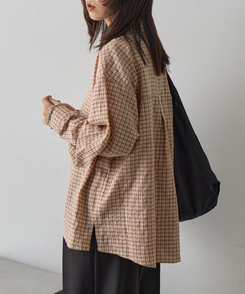 goocy（グーシー）の「長袖チェックビッグシャツ（シャツ/ブラウス・レディース・ブルー/オレンジ・FREE）」の21枚目の写真