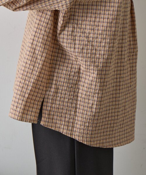 goocy（グーシー）の「長袖チェックビッグシャツ（シャツ/ブラウス・レディース・ブルー/オレンジ・FREE）」の22枚目の写真