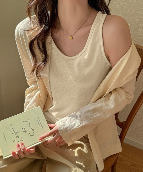 Miniministore(ミニミニストア)の「無地タンクトップレディース重ね着インナー(タンクトップ・レディース・ライトイエロー/ブラック/ピンク/ホワイト/ベージュ・FREE)」の3枚目の写真