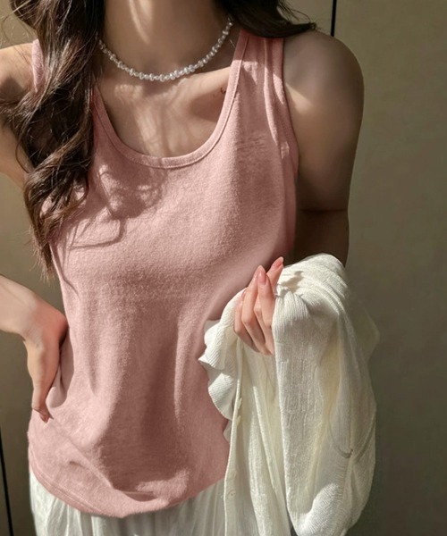 Miniministore(ミニミニストア)の「無地タンクトップレディース重ね着インナー(タンクトップ・レディース・ライトイエロー/ブラック/ピンク/ホワイト/ベージュ・FREE)」の5枚目の写真
