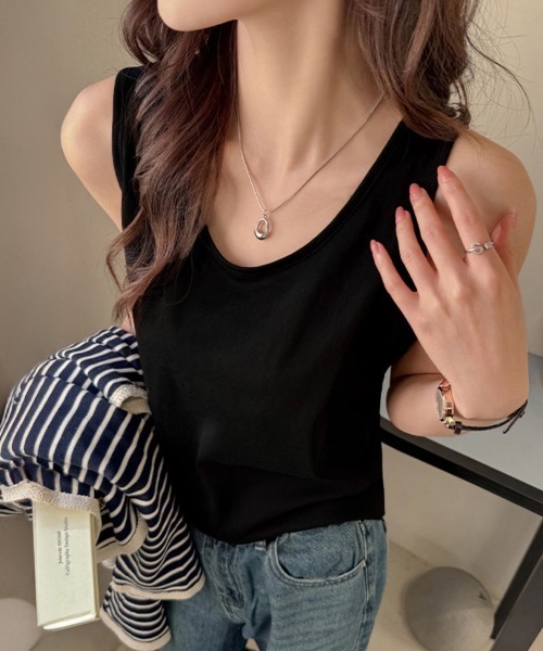 Miniministore(ミニミニストア)の「無地タンクトップレディース重ね着インナー(タンクトップ・レディース・ライトイエロー/ブラック/ピンク/ホワイト/ベージュ・FREE)」の12枚目の写真