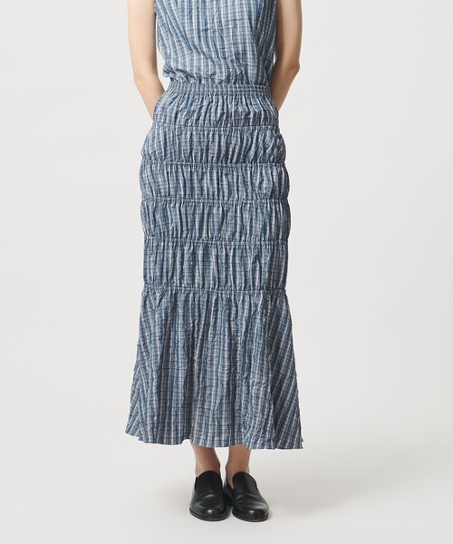 LOEFF（ロエフ）の「＜LOEFF＞チェック スカート（スカート・レディース・ロイヤルブルー・0/1）」の3枚目の写真