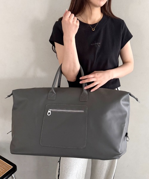 MYMOOD.(マイムード)の「ファスナー付き大容量ボストンバッグ トラベルボストンバッグ 2WAYボストン(ボストンバッグ・レディース・ブラック/グレー/ブラウン・FREE)」の22枚目の写真