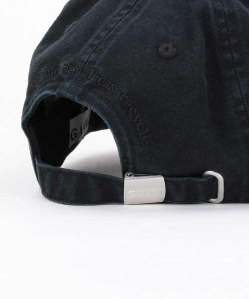 GANNI（ガニー）の「GANNI/ガニー Washed Cotton Canvas Cap / A6900 / ベースボール ロゴ キャップ（キャップ・レディース・ブラック・ONE SIZE）」の7枚目の写真