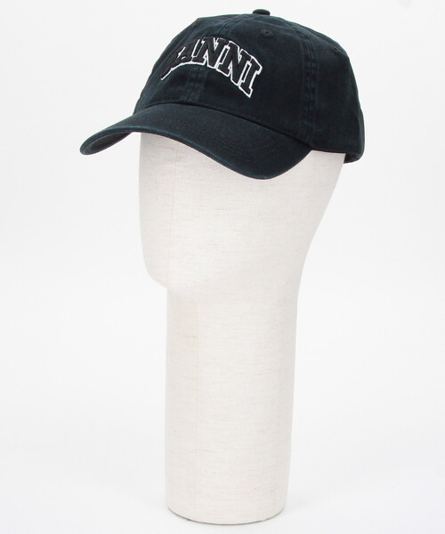 GANNI（ガニー）の「GANNI/ガニー Washed Cotton Canvas Cap / A6900 / ベースボール ロゴ キャップ（キャップ・レディース・ブラック・ONE SIZE）」の10枚目の写真