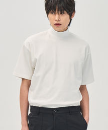 ハーフネック半袖Tシャツ (アイボリー)