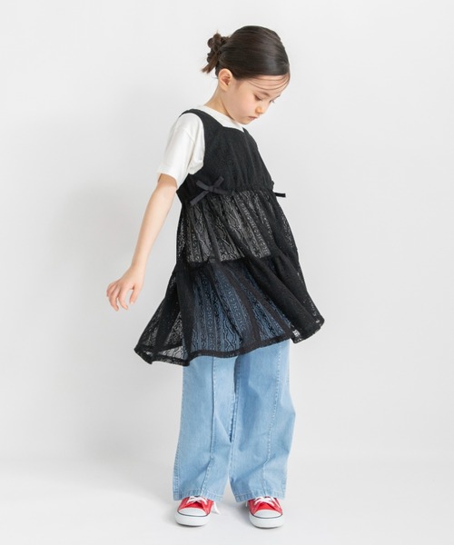 BRANSHES(ブランシェス)の「半袖Tシャツ×レースロングジレセット(Tシャツ/カットソー・キッズ・アイボリー/ブラック・100/90/120/150/110/140/130)」の18枚目の写真