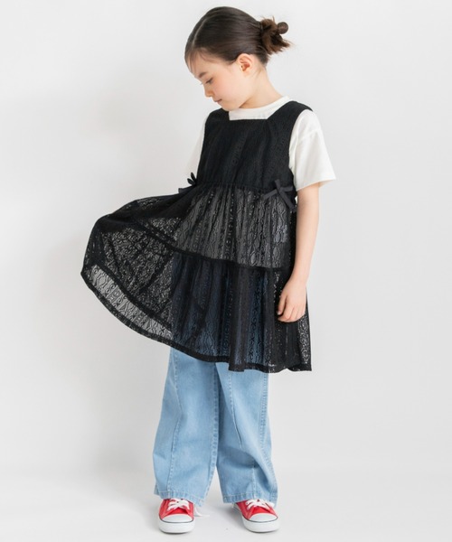BRANSHES(ブランシェス)の「半袖Tシャツ×レースロングジレセット(Tシャツ/カットソー・キッズ・アイボリー/ブラック・100/90/120/150/110/140/130)」の21枚目の写真