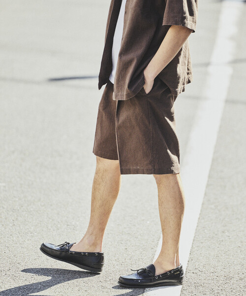 FREAK'S STORE(フリークスストア)の「LINEN COTTON EASY SHORT PANTS/リネンコットン 2タック イージースラックスショーツ【セットアップ対応】(その他パンツ・メンズ・ホワイト/ブラウン/ダークブラウン/ベージュ/チャコールグレー/ブラック・MEDIUM/LARGE)」の7枚目の写真
