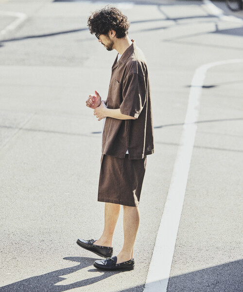 FREAK'S STORE(フリークスストア)の「LINEN COTTON EASY SHORT PANTS/リネンコットン 2タック イージースラックスショーツ【セットアップ対応】(その他パンツ・メンズ・ホワイト/ブラウン/ダークブラウン/ベージュ/チャコールグレー/ブラック・MEDIUM/LARGE)」の12枚目の写真