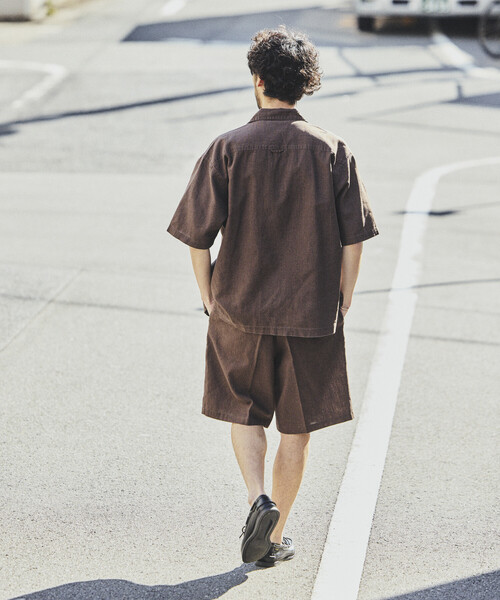 FREAK'S STORE(フリークスストア)の「LINEN COTTON EASY SHORT PANTS/リネンコットン 2タック イージースラックスショーツ【セットアップ対応】(その他パンツ・メンズ・ホワイト/ブラウン/ダークブラウン/ベージュ/チャコールグレー/ブラック・MEDIUM/LARGE)」の13枚目の写真