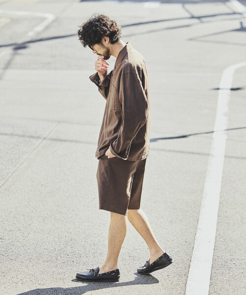 FREAK'S STORE(フリークスストア)の「LINEN COTTON EASY SHORT PANTS/リネンコットン 2タック イージースラックスショーツ【セットアップ対応】(その他パンツ・メンズ・ホワイト/ブラウン/ダークブラウン/ベージュ/チャコールグレー/ブラック・MEDIUM/LARGE)」の17枚目の写真