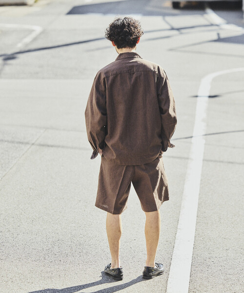FREAK'S STORE(フリークスストア)の「LINEN COTTON EASY SHORT PANTS/リネンコットン 2タック イージースラックスショーツ【セットアップ対応】(その他パンツ・メンズ・ホワイト/ブラウン/ダークブラウン/ベージュ/チャコールグレー/ブラック・MEDIUM/LARGE)」の18枚目の写真