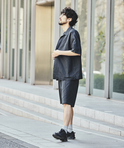 FREAK'S STORE(フリークスストア)の「LINEN COTTON EASY SHORT PANTS/リネンコットン 2タック イージースラックスショーツ【セットアップ対応】(その他パンツ・メンズ・ホワイト/ブラウン/ダークブラウン/ベージュ/チャコールグレー/ブラック・MEDIUM/LARGE)」の20枚目の写真