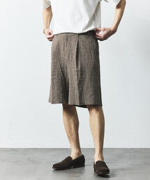 LINEN COTTON EASY SHORT PANTS/リネンコットン 2タック イージースラックスショーツ【セットアップ対応】
