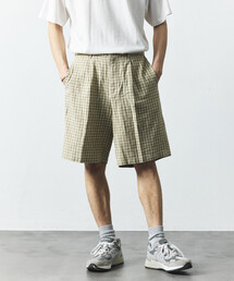 LINEN COTTON EASY SHORT PANTS/リネンコットン 2タック イージースラックスショーツ【セットアップ対応】
