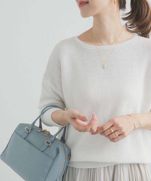 URBAN RESEARCH DOORS(アーバンリサーチドアーズ)の「コットンボートネックガーターKNIT(ニット/セーター・レディース・オフホワイト/ライトグレー/ミント・FREE)」の4枚目の写真