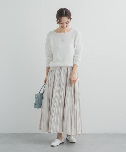 URBAN RESEARCH DOORS(アーバンリサーチドアーズ)の「コットンボートネックガーターKNIT(ニット/セーター・レディース・オフホワイト/ライトグレー/ミント・FREE)」の8枚目の写真