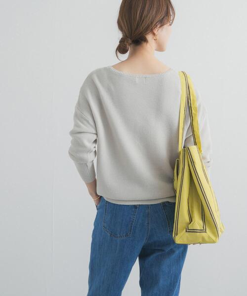 URBAN RESEARCH DOORS(アーバンリサーチドアーズ)の「コットンボートネックガーターKNIT(ニット/セーター・レディース・オフホワイト/ライトグレー/ミント・FREE)」の12枚目の写真