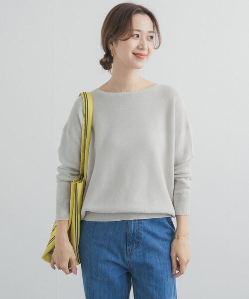 URBAN RESEARCH DOORS(アーバンリサーチドアーズ)の「コットンボートネックガーターKNIT(ニット/セーター・レディース・オフホワイト/ライトグレー/ミント・FREE)」の15枚目の写真
