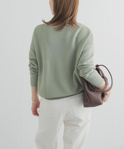 セール】コットンボートネックガーターKNIT｜春服/春ニット/大人