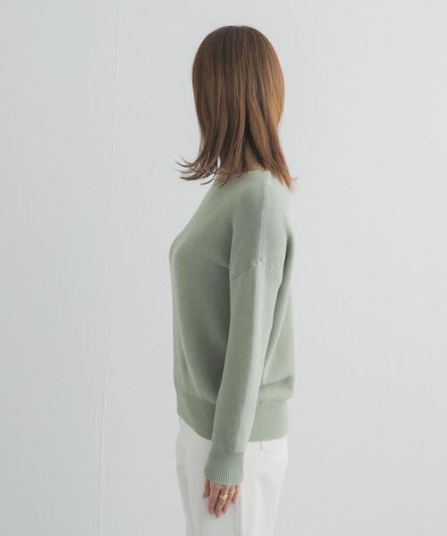 セール】コットンボートネックガーターKNIT｜春服/春ニット/大人