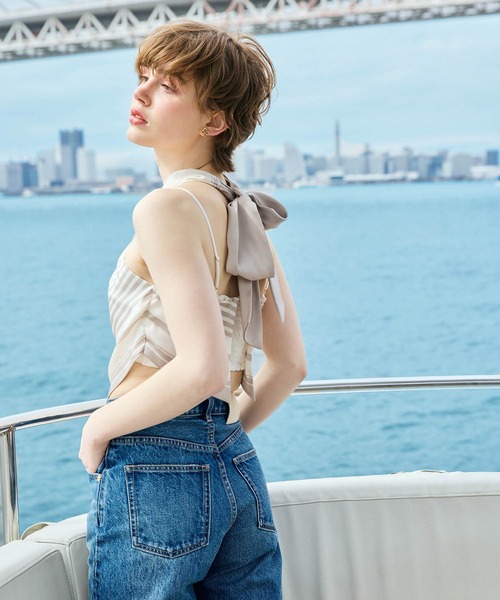 EIMY ISTOIRE（エイミーイストワール）の「スカーフパターンホルターネックトップス（その他トップス・レディース・ベージュ/ブラック・F）」の6枚目の写真