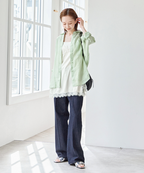 U by SPICK&SPAN（ユーバイスピックアンドスパン）の「ラミーカラーシャツ（シャツ/ブラウス・レディース・ピンク系その他/ホワイト/ブラウン/ライトグリーン・FREE）」の18枚目の写真