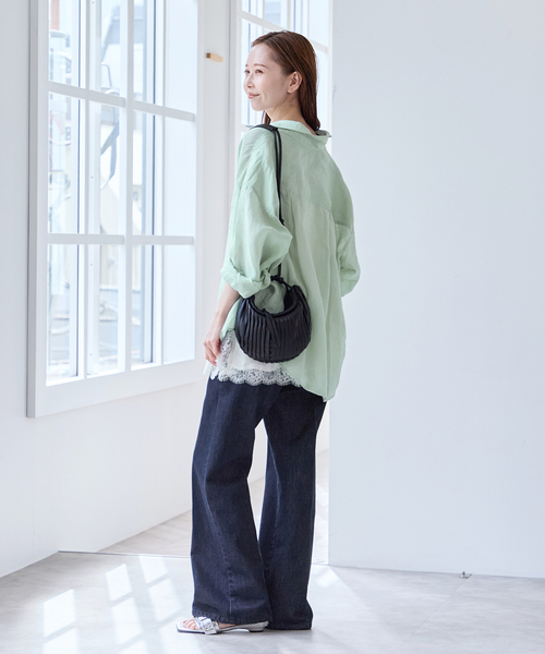 U by SPICK&SPAN（ユーバイスピックアンドスパン）の「ラミーカラーシャツ（シャツ/ブラウス・レディース・ピンク系その他/ホワイト/ブラウン/ライトグリーン・FREE）」の19枚目の写真