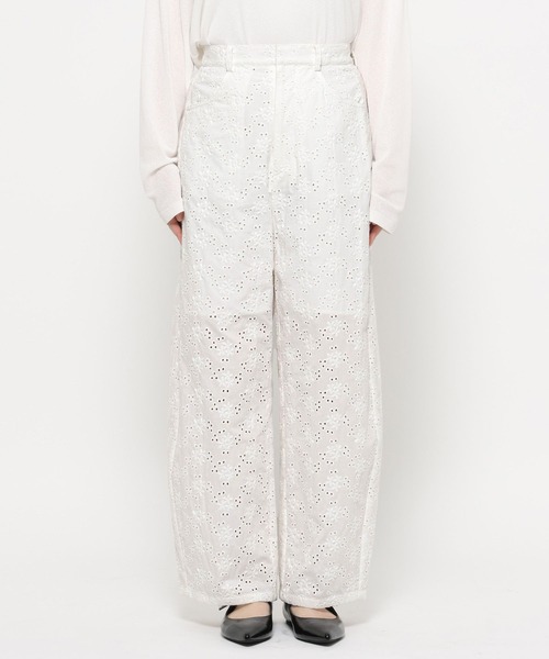LOWRYS FARM（ローリーズファーム）の「レースカーブパンツ 641371（その他パンツ・レディース・ホワイト/ブラック・MEDIUM/LARGE）」の3枚目の写真