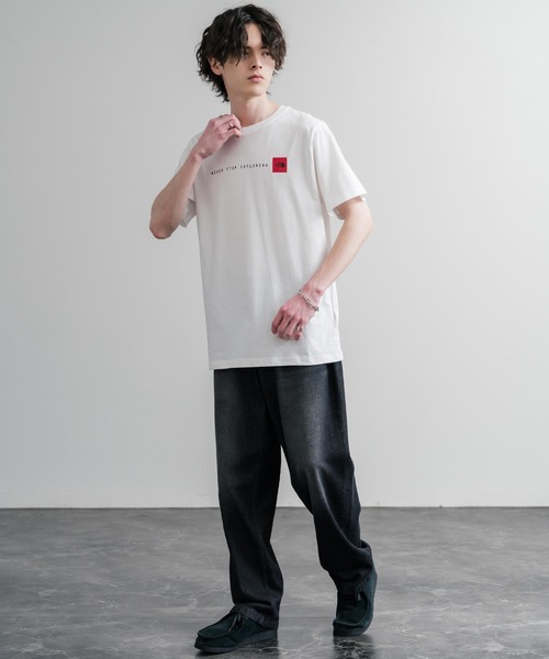 THE NORTH FACE（ザノースフェイス）の「THE NORTH FACE ザ・ノースフェイス M NSE RG SS TEE レッドボックスロゴ半袖Tシャツ（Tシャツ/カットソー・メンズ・ブラック/ホワイト・XL/S/M/L）」の9枚目の写真