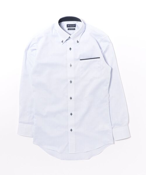 TOKYO SHIRTS(トウキョウシャツ)の「【超形態安定】【吸水速乾】 形態安定ノンアイロン ボタンダウン 長袖ビジネスワイシャツ(ビジネスシャツ・メンズ・ブルー・首回り41cm-裄丈86cm/首回り41cm-裄丈82cm/首回り43cm-裄丈86cm/首回り43cm-裄丈82cm/首回り42cm-裄丈86cm/首回り42cm-裄丈82cm/首回り39cm-裄丈84cm/首回り39cm-裄丈80cm/首回り37cm-裄丈84cm/首回り37cm-裄丈80cm)」の6枚目の写真