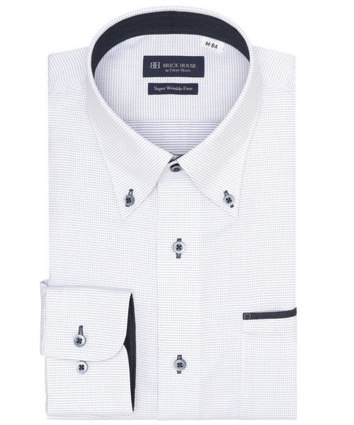 TOKYO SHIRTS(トウキョウシャツ)の「【超形態安定】【吸水速乾】 形態安定ノンアイロン ボタンダウン 長袖ビジネスワイシャツ(ビジネスシャツ・メンズ・ブルー・首回り41cm-裄丈86cm/首回り41cm-裄丈82cm/首回り43cm-裄丈86cm/首回り43cm-裄丈82cm/首回り42cm-裄丈86cm/首回り42cm-裄丈82cm/首回り39cm-裄丈84cm/首回り39cm-裄丈80cm/首回り37cm-裄丈84cm/首回り37cm-裄丈80cm)」の1枚目の写真