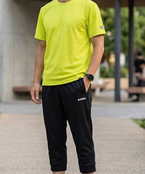K-SWISS(ケースイス)の「【K-SWISS/ケースイス】ドライワッフルクルーTシャツ・ワンポイント刺しゅうTシャツ(Tシャツ/カットソー・メンズ・ホワイト/ブラック/グリーン・LARGE/MEDIUM/X-LARGE)」の3枚目の写真