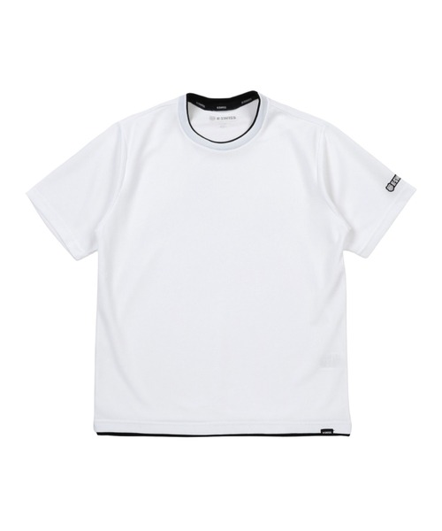 K-SWISS(ケースイス)の「【K-SWISS/ケースイス】ドライワッフルクルーTシャツ・ワンポイント刺しゅうTシャツ(Tシャツ/カットソー・メンズ・ホワイト/ブラック/グリーン・LARGE/MEDIUM/X-LARGE)」の8枚目の写真