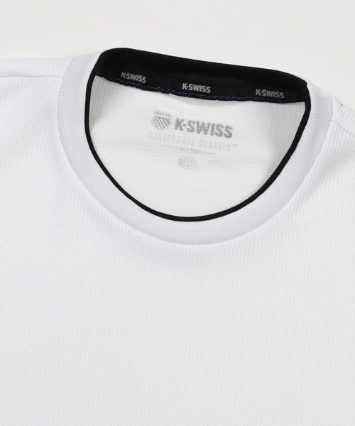 K-SWISS(ケースイス)の「【K-SWISS/ケースイス】ドライワッフルクルーTシャツ・ワンポイント刺しゅうTシャツ(Tシャツ/カットソー・メンズ・ホワイト/ブラック/グリーン・LARGE/MEDIUM/X-LARGE)」の5枚目の写真