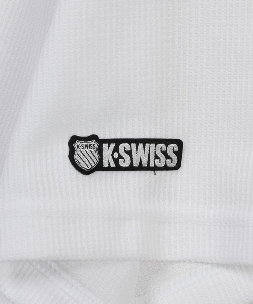 K-SWISS(ケースイス)の「【K-SWISS/ケースイス】ドライワッフルクルーTシャツ・ワンポイント刺しゅうTシャツ(Tシャツ/カットソー・メンズ・ホワイト/ブラック/グリーン・LARGE/MEDIUM/X-LARGE)」の7枚目の写真