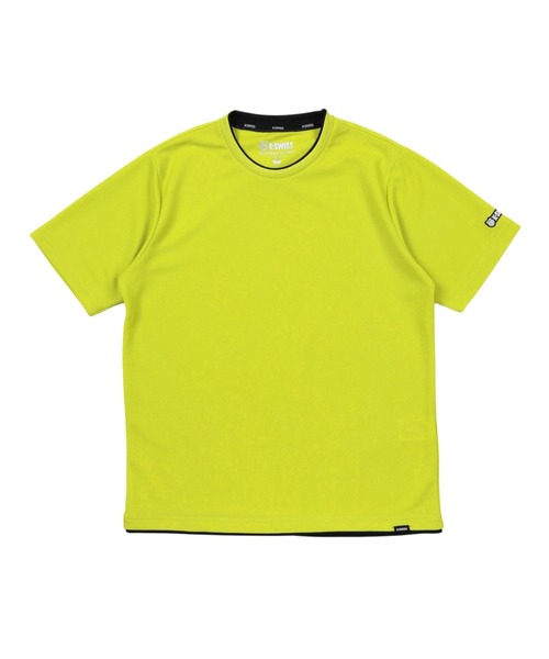 K-SWISS(ケースイス)の「【K-SWISS/ケースイス】ドライワッフルクルーTシャツ・ワンポイント刺しゅうTシャツ(Tシャツ/カットソー・メンズ・ホワイト/ブラック/グリーン・LARGE/MEDIUM/X-LARGE)」の12枚目の写真