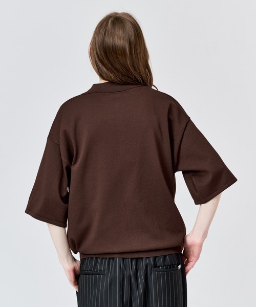 WETTEMPT（ウィテンプト）の「HIGH GAUGE S/S KNIT SHIRT / ハイゲージS/Sニットシャツ（シャツ/ブラウス・メンズ・ブラック/ブラウン/レッド・LARGE/MEDIUM/SMALL）」の8枚目の写真