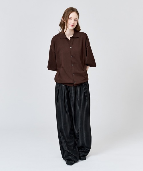 WETTEMPT（ウィテンプト）の「HIGH GAUGE S/S KNIT SHIRT / ハイゲージS/Sニットシャツ（シャツ/ブラウス・メンズ・ブラック/ブラウン/レッド・LARGE/MEDIUM/SMALL）」の11枚目の写真