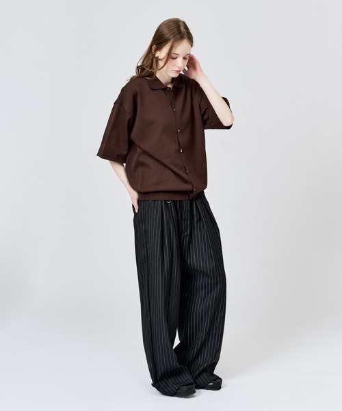 WETTEMPT（ウィテンプト）の「HIGH GAUGE S/S KNIT SHIRT / ハイゲージS/Sニットシャツ（シャツ/ブラウス・メンズ・ブラック/ブラウン/レッド・LARGE/MEDIUM/SMALL）」の14枚目の写真