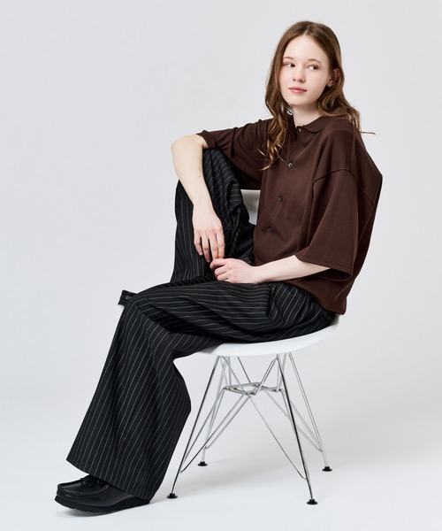 WETTEMPT（ウィテンプト）の「HIGH GAUGE S/S KNIT SHIRT / ハイゲージS/Sニットシャツ（シャツ/ブラウス・メンズ・ブラック/ブラウン/レッド・LARGE/MEDIUM/SMALL）」の16枚目の写真