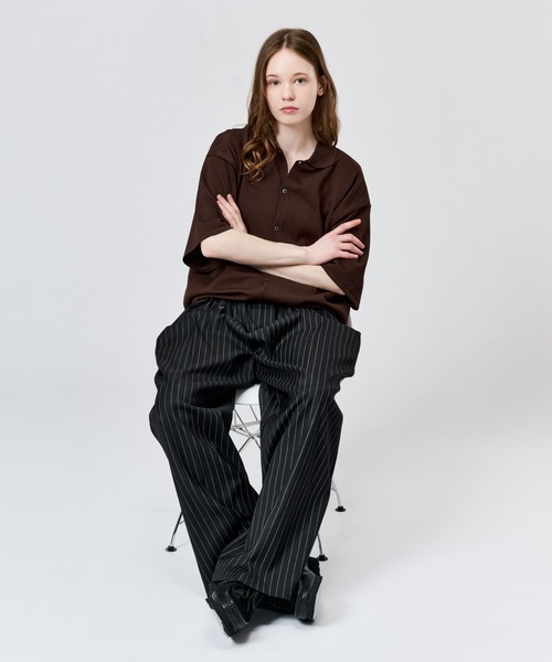 WETTEMPT（ウィテンプト）の「HIGH GAUGE S/S KNIT SHIRT / ハイゲージS/Sニットシャツ（シャツ/ブラウス・メンズ・ブラック/ブラウン/レッド・LARGE/MEDIUM/SMALL）」の17枚目の写真