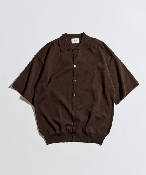 WETTEMPT（ウィテンプト）の「HIGH GAUGE S/S KNIT SHIRT / ハイゲージS/Sニットシャツ（シャツ/ブラウス・メンズ・ブラック/ブラウン/レッド・LARGE/MEDIUM/SMALL）」の4枚目の写真