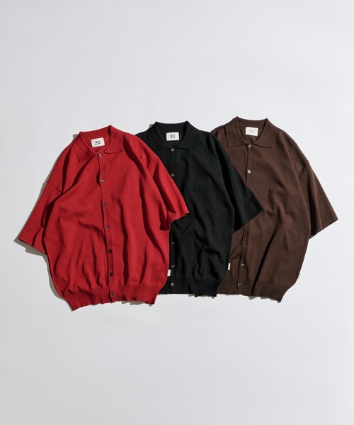 WETTEMPT（ウィテンプト）の「HIGH GAUGE S/S KNIT SHIRT / ハイゲージS/Sニットシャツ（シャツ/ブラウス・メンズ・ブラック/ブラウン/レッド・LARGE/MEDIUM/SMALL）」の21枚目の写真